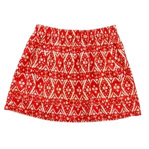 🧡 EUC J.CREW Orange & White Ikat Mini Skirt | Women’s Small